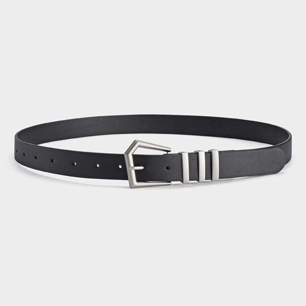 Black Pu Leather Belt 6 Styles Waist Strap Fashion Trouser Belt  Men and Women