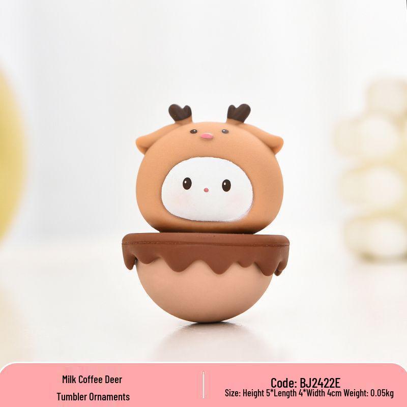 Cute Pet Tumbler Resin Figurine - Creative Desk Decoration & Lovely Gift for Girls