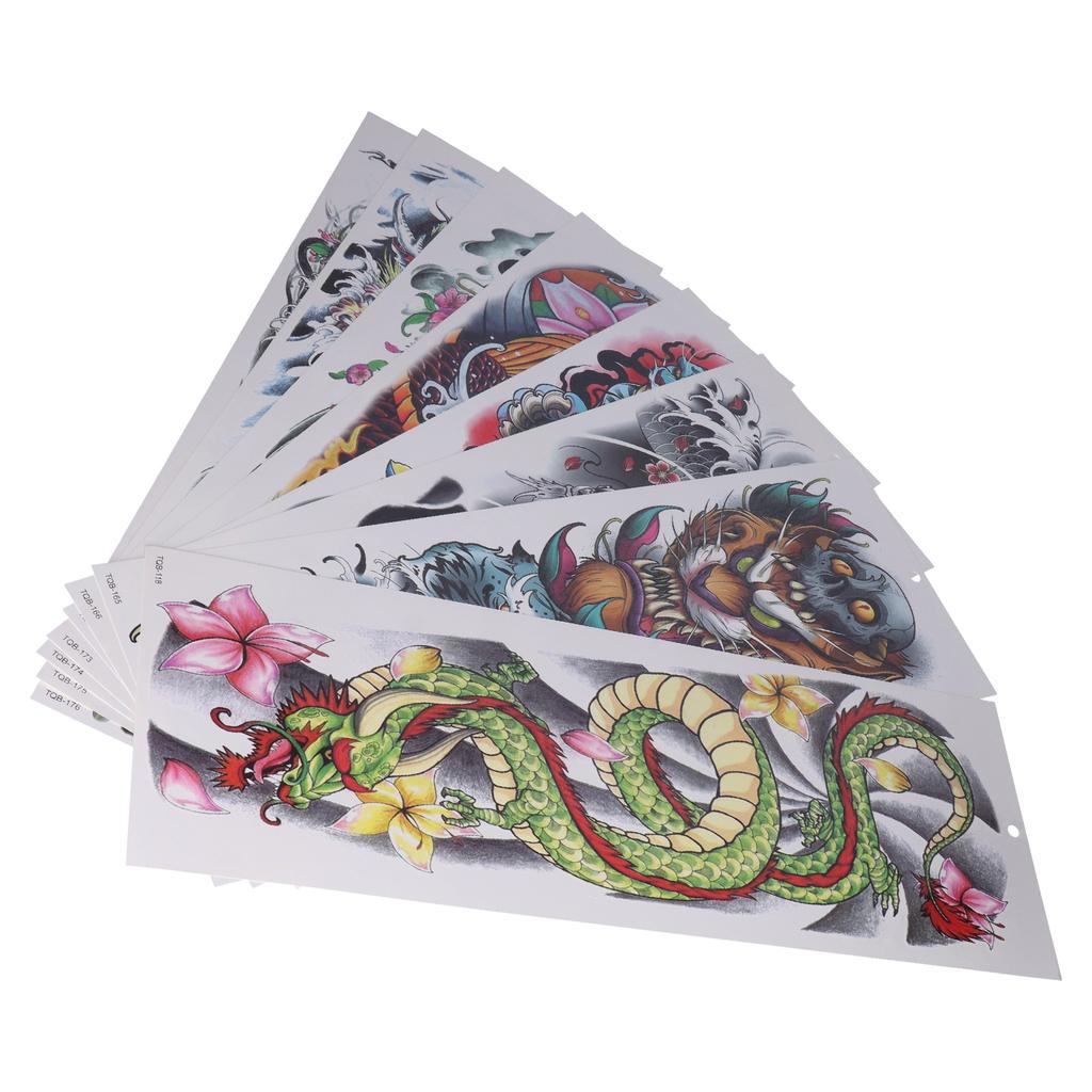 8 Sheets Full Sleeve Temporary Tattoos Watrproof Full Arm Fake Sleeve Tattoos Stickers Body Art for Women Man