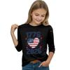 Kid's Round Neck Independence Day Print Lightweight Spring/Summer Top