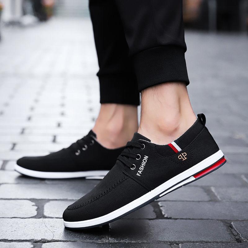 Spring Men's Cloth Shoes Breathable Canvas Shoes Men's Casual Men's Shoes Deodorant Versatile Board Shoes