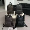 Premium Woven Leather Backpack Travel Business Lightweight Unisex Dual-Strap Bag With Laptop Compartment Up To 14 Inch