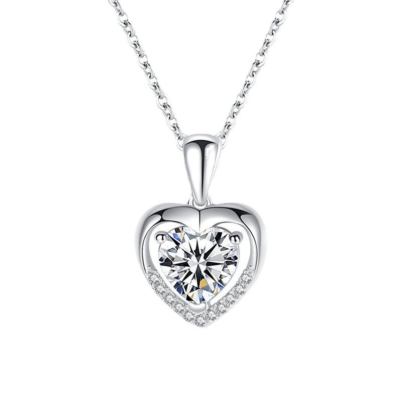 Niche jewelry Valentine's Day gift for girlfriend love diamond pendant s925 sterling silver necklace women