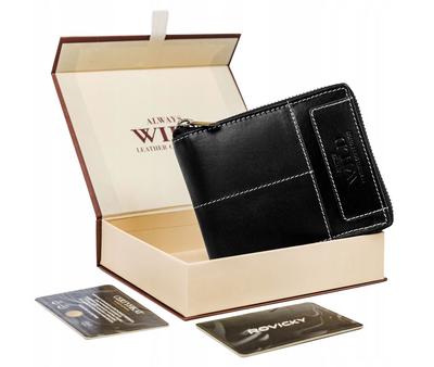 Men's Large Leather Zipper Wallet - Always Wild
