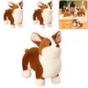 Cute Plush Corgi Dog Toy Soft And Huggable Stuffed Animal For Kids And Pets Brown And White Color 23cm