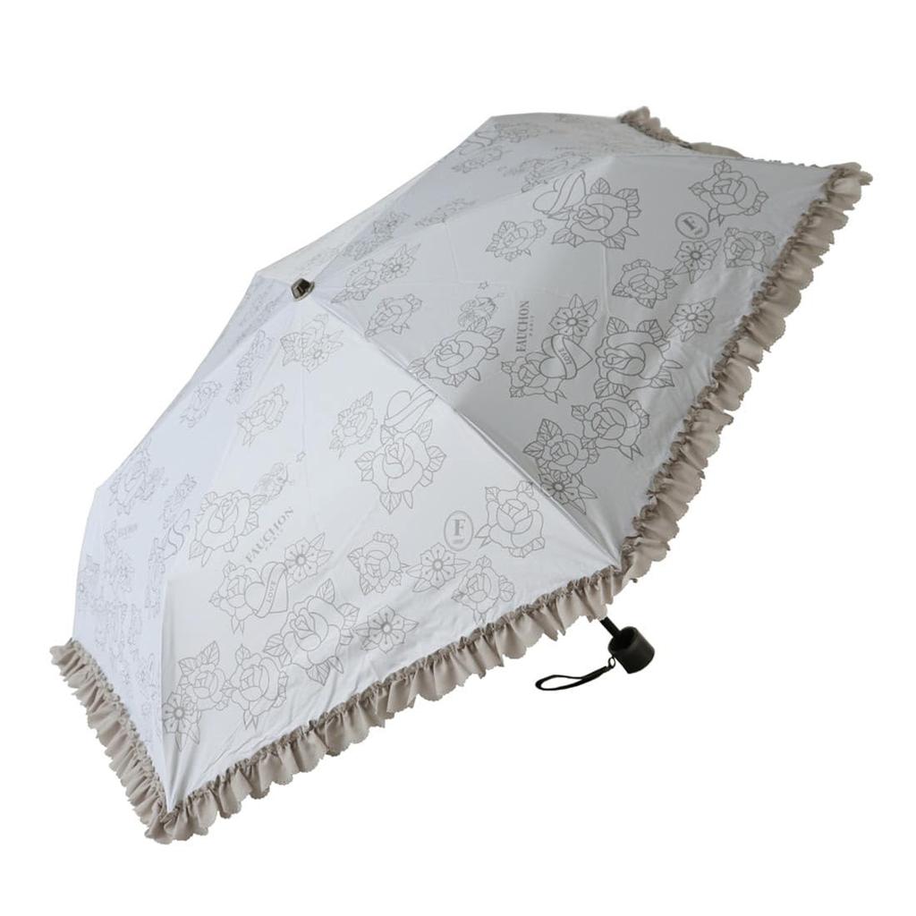 FAUCHON Folding Parasol Monotone Ange White (with Pouch) 001266-0001-01