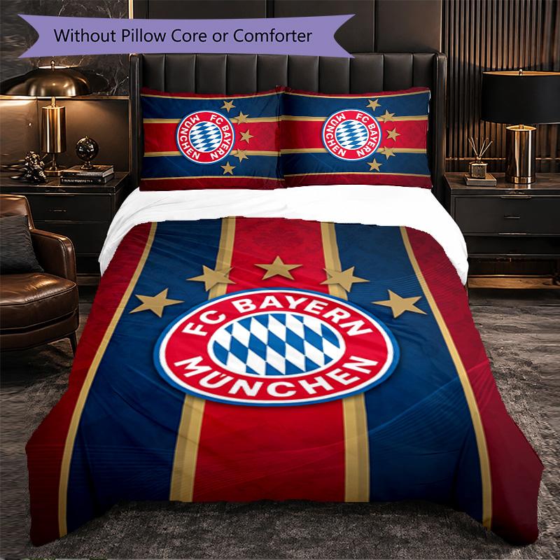 Biancheria da letto a tema Bayern Monaco Set 3 Pezzi Copripiumino Biancheria da letto decorativa per stanza di adolescenti Decorazione per la casa