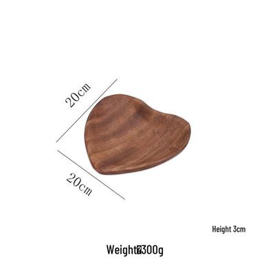 Walnut Wood Heart-shaped Snack Plate