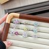 Bursting Full Of Diamonds, Flower Color Treasure, Sweet And Cool Opening Ring, Female Luxury Exquisite Niche High-End Sense Light Luxury Super Fairy