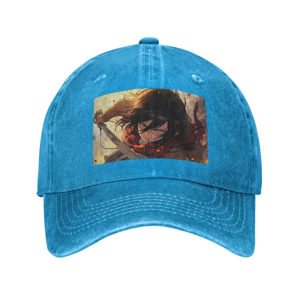Anime Attack On Titan Mikasa AckerUnisex Denim Cap Casual Baseball Caps Adjustable Hat Summer Unisex Baseball Hats