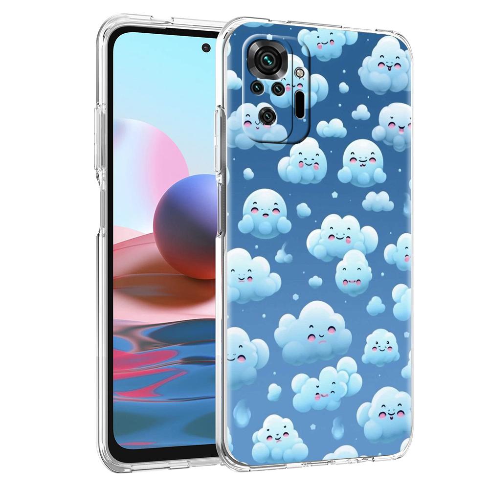 Transparent Phone Case for Redmi 13C 12C 10C Note 13 12 11 11T K40 Gaming Plus Pro 4G 5G Soft TPU Cover Shell Cute Cloud Capas