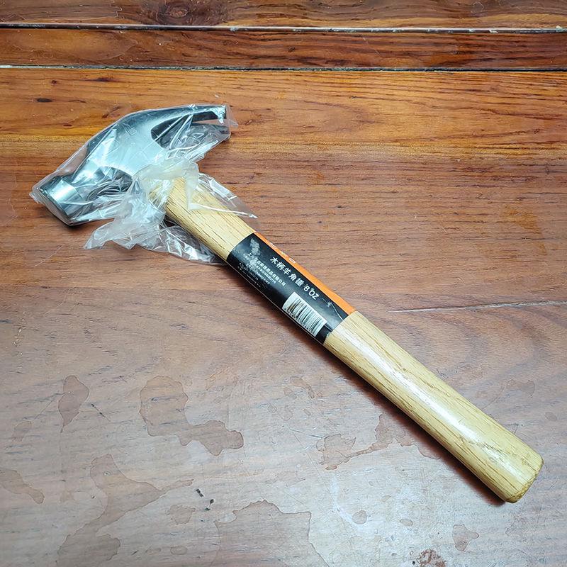 Hickory Handle All-Steel Woodworking Hammer: Curved Claw, Square & Round Head, Carpenter’s Nail Puller