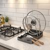 Plastic Pot Lid Storage Rack Draining Pot Cover Holder Durable Kitchen Storage Rack  Pantry