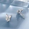 S925 Sterling Silver Forest Deer Stud Earrings - Versatile Elf Antler Design
