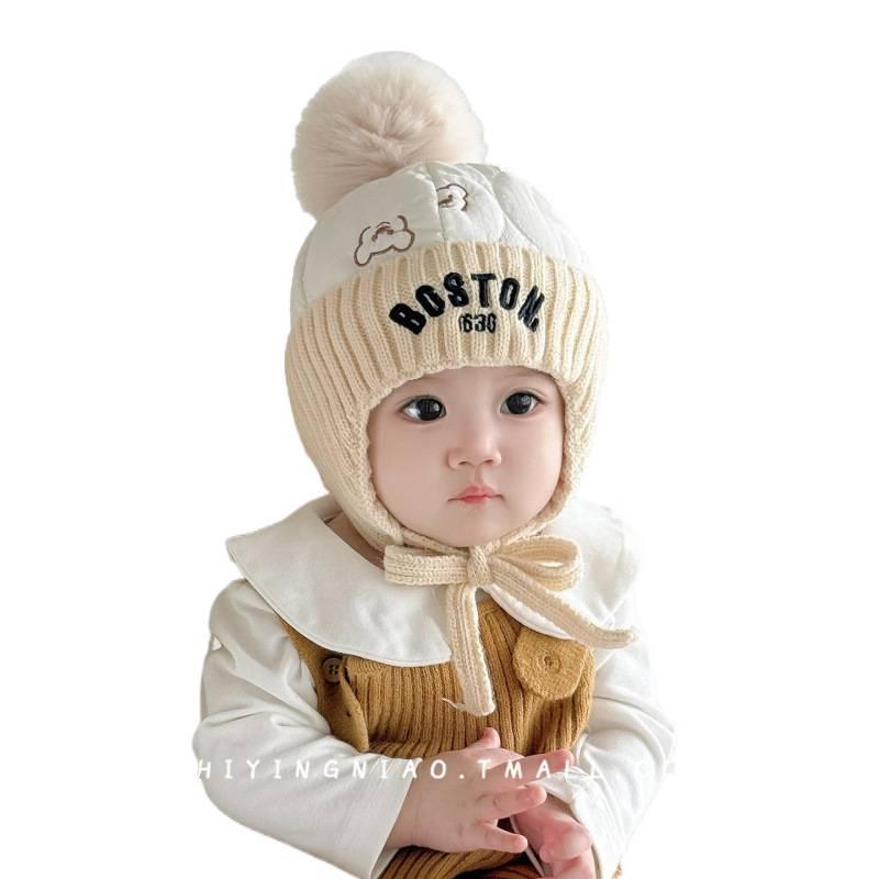 Autumn Winter Korean Style Warm Ear Protection Knit Hat for Infants & Toddlers