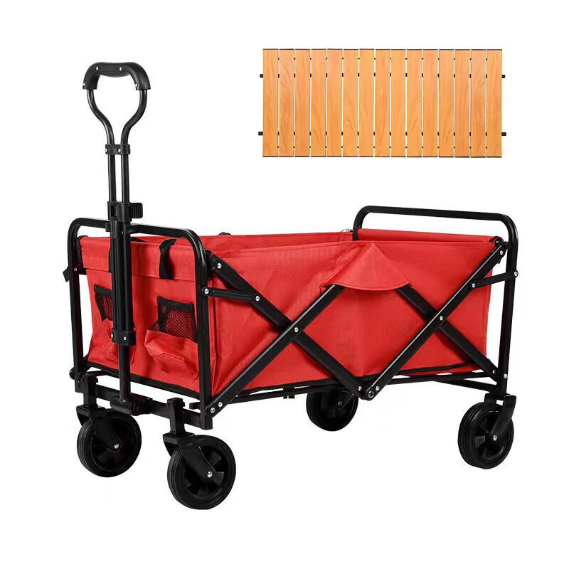 Tri-polar TP5508 Outdoor Camping Cart with Wooden Tabletop 5 Inch Wheels
