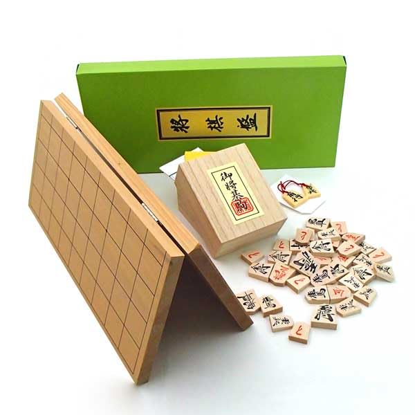Urocze Go Lab oryginalne netsuke Shinkei 5 składana plansza do shogi i drewniane shogi P-made (2 kawałki) w zestawie. Nie. wysokiej jakości elementy.