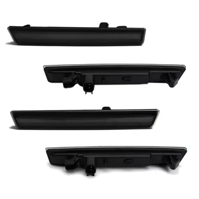 

For Dodge Challenger 2015- Lens Side Marker Lamp LED Front Red Rear Amber Fender Reflector Light Set чёрный