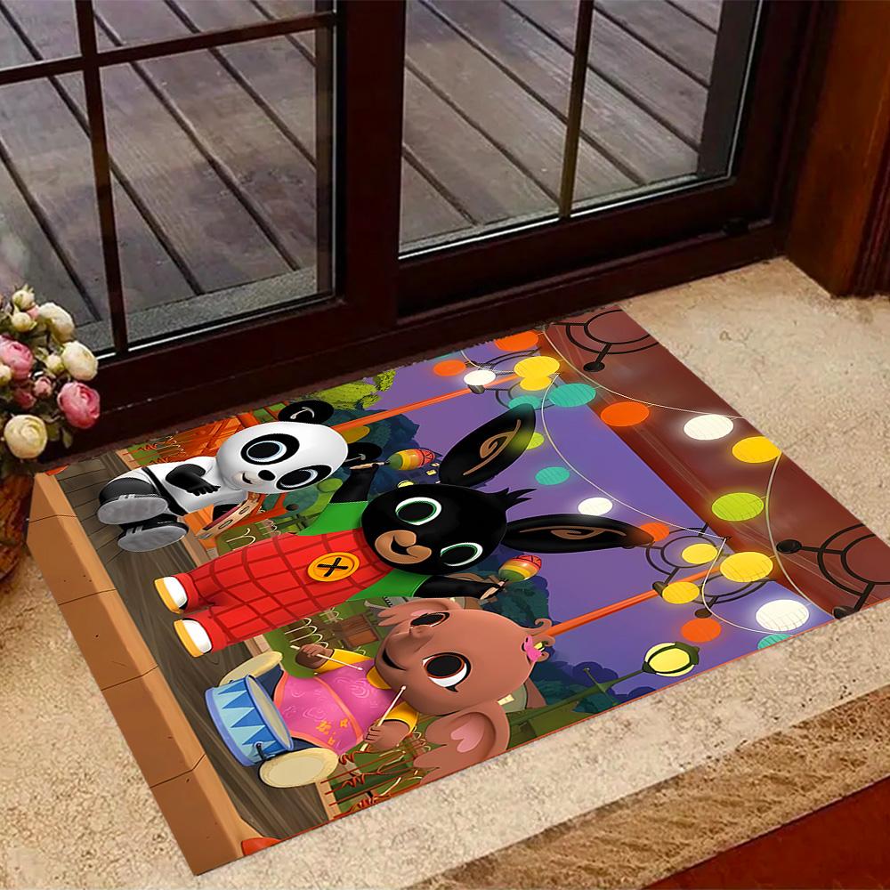 Bing And Friends In Garden Themed Anti-Slip Rugs - Polyester Home Decor, Suitable for Bedrooms, Living Rooms, Doorways, Studios, and Decorations