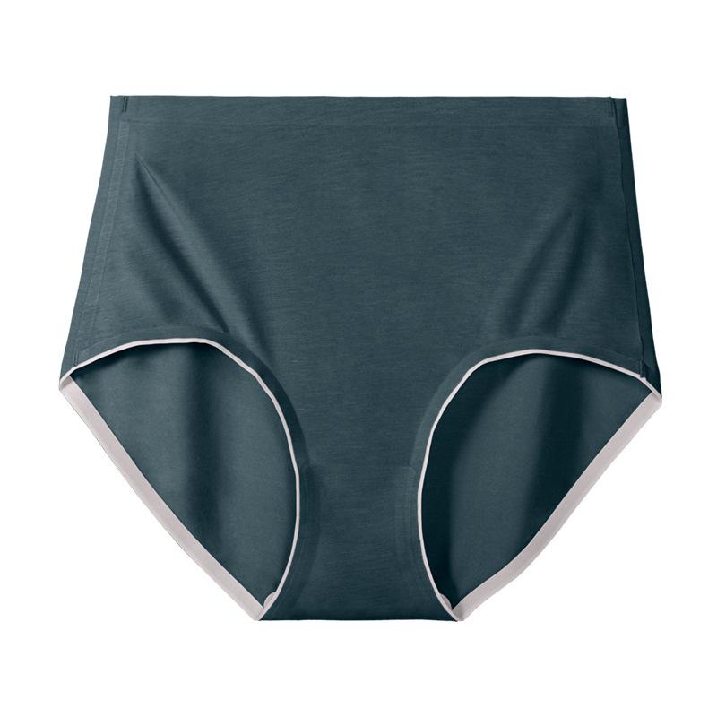 Ropa interior modal de cintura alta para mujer, pantalones triangulares de una pieza antibacterianos de seda de morera sin rastro