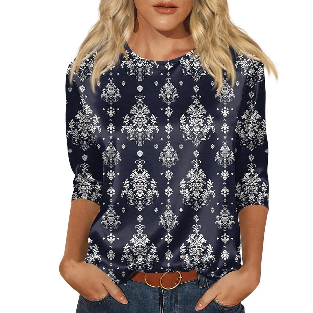 Blouse For Women Dressy 3/4 Long Sleeve Shirts Business Casual Outfit Tops