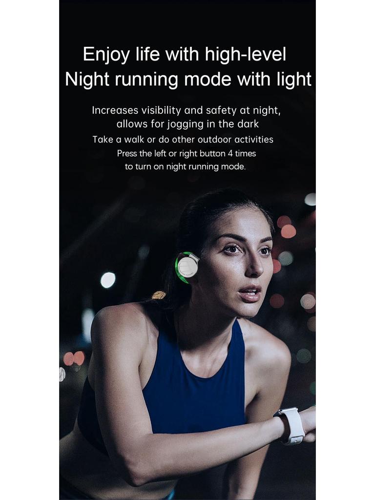 F2 Wireless Bluetooth Earbuds with Clip-on Ear Hooks for Business, Commuting, or Running - Compatible with Huawei, Apple, and Android Devices.