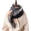 Interwoven Plaid Autumn And Winter Warm Scarf Women'S Shawl Fashion Versatile Commuter Fringed Imitation Cashmere Scarf