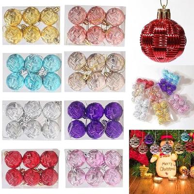 6 Pièces Décoration de Maison Boule Décorative de Noël Boules Suspendues de Noël en Plastique Ornement Coloré pour Arbre