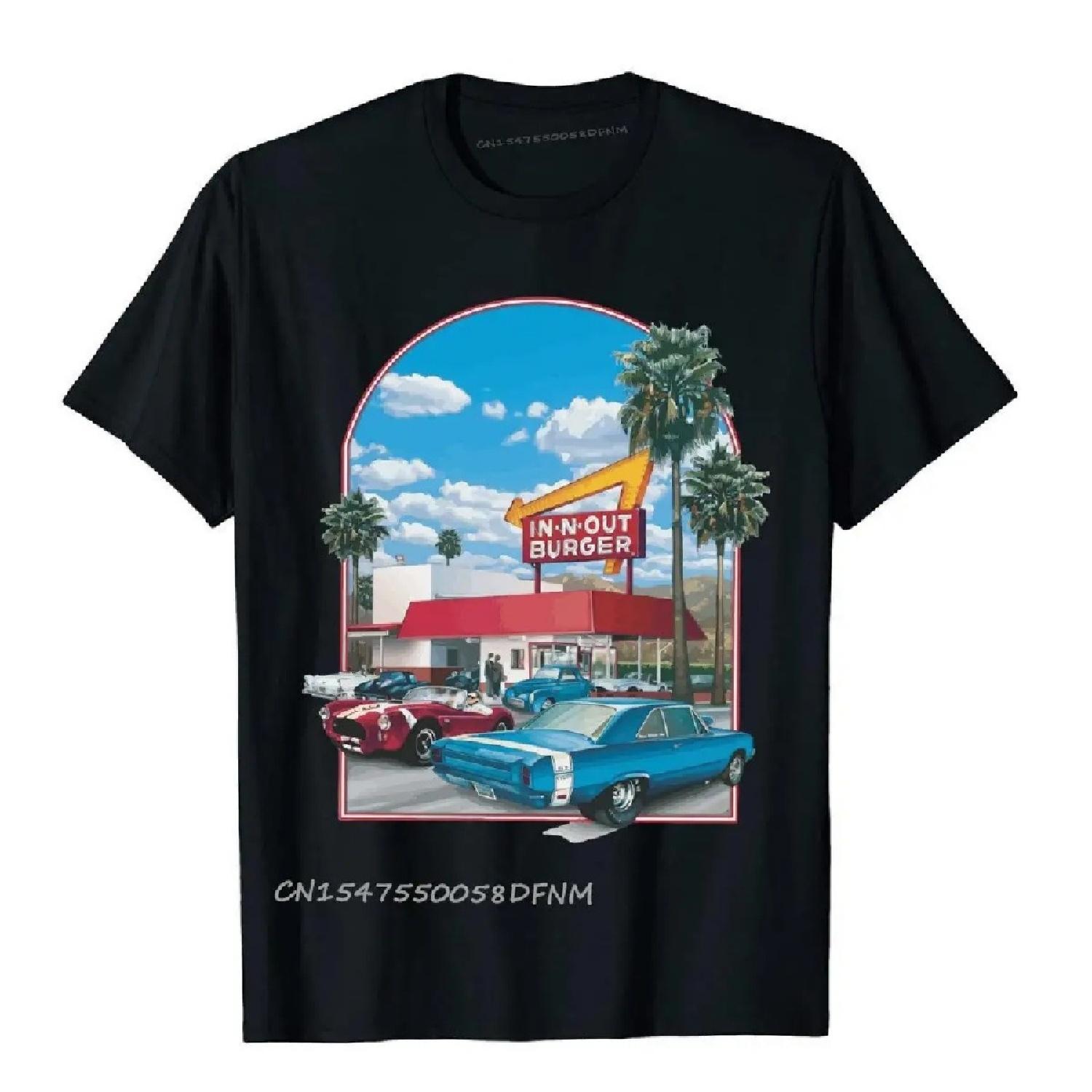 

In N Out Вера Родригес Летний Премиальный Хлопок Мужские Футболки Харадзюку Ретро Футболки Японское Аниме XXXXXL чёрный