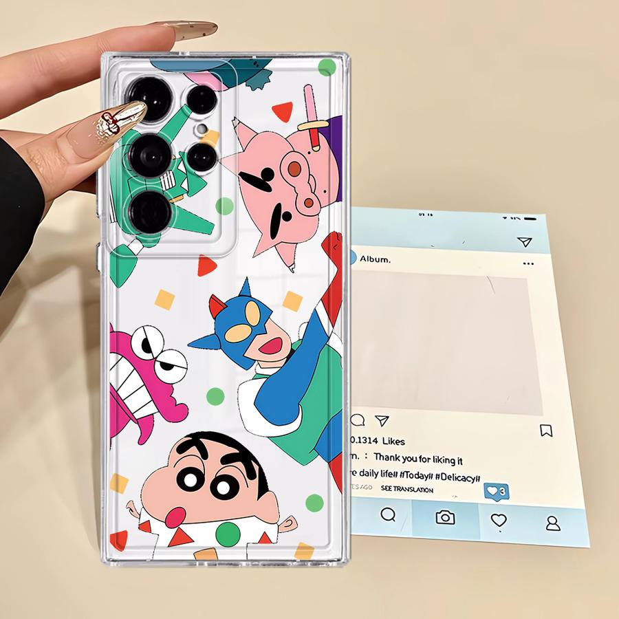Cute Crayons Shinchan Phone Cover Case for Samsung Galaxy S22 FE S20 Plus S23 Ultra S26 S21 Note 20 Ultra 10 S24 S25 Edge