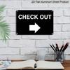 2D Flat New Warning Aluminium Plaque Wall Decor Check Out with Right Metal Yard Sign Office Sign Outdoor & Indoor Safety Sign 8 X 12 Inch