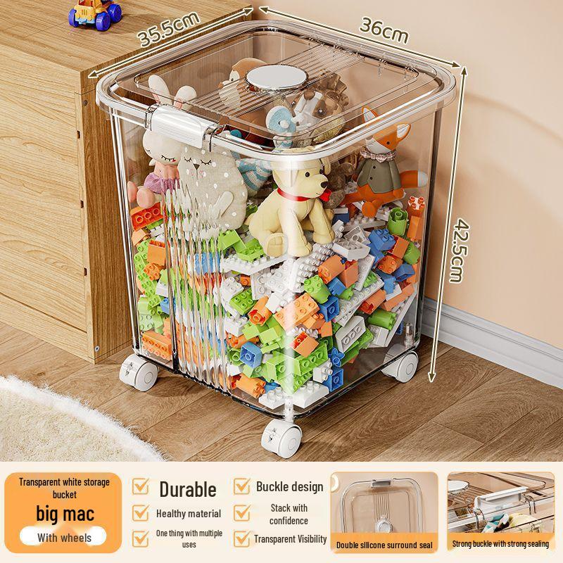 Transparent Multifunctional Storage Box: Large Capacity Plastic Organizer for Toys, Snacks, and Clothes
