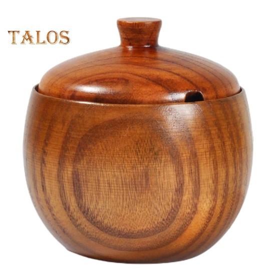 Spice Jar Strong Sealed Add Condiment Smooth Surface Durable Vintage Wood Seasoning Jar Canteen Supplies