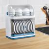 Bymaocar 2-layer Dish Drying Rack Kitchen Drainage Storage Rack, Cutlery Drainer PP Plastic with Detachable Drip Tray Dust-proof