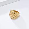 New Arrival Stainless Steel Golden Honeycomb Pattern Ring for Women