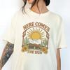 Here Comes The Sun T-shirt | Unisex Short Sleeve Tee | Comfort Colors 1717 | Alt Clothing | Summer Sunflower Arizona Desert Cactus Shirt