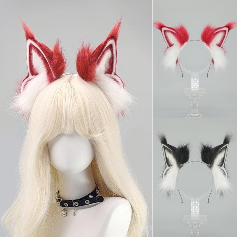 Handmade Adjustable Plush Animal Ears Headbands With Bendable Wire For Cosplays Halloween Costume Party Accessories