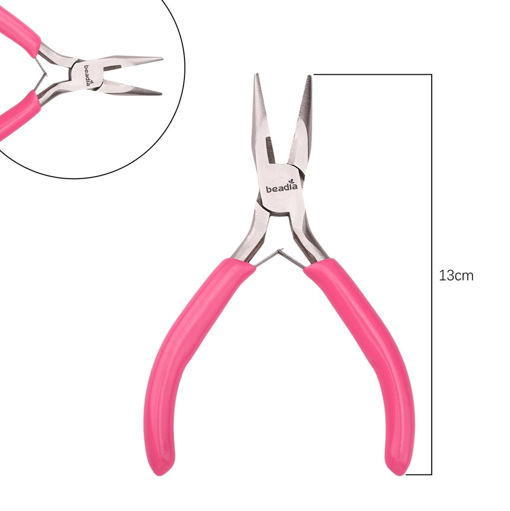 Cute Fuchsia Handle Anti-slip Splicing and Fixing Jewelry Pliers Tools & Equipment Kit for DIY Jewelery Making Needlework