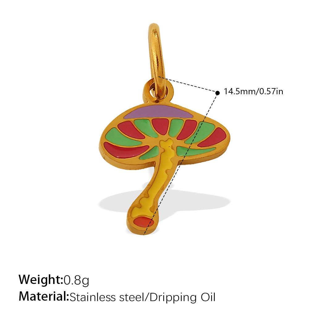 Adorable Multi-Shape Mushroom Pendant with Colorful Drip Oil Design