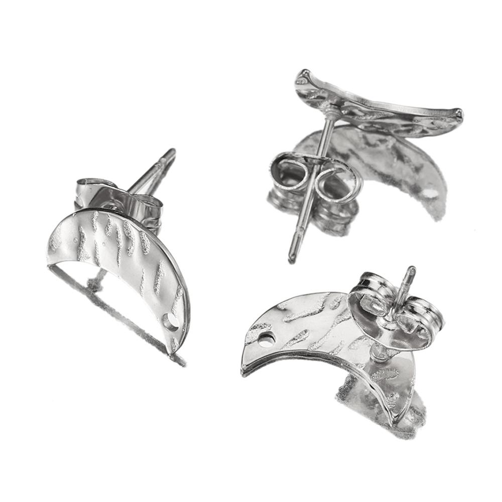 

No Fade 10pcs Stainless Steel Ear Studs with Ear Back Love Heart Moon Earrings Dangle Pendants for DIY Jewelry Making Supplies