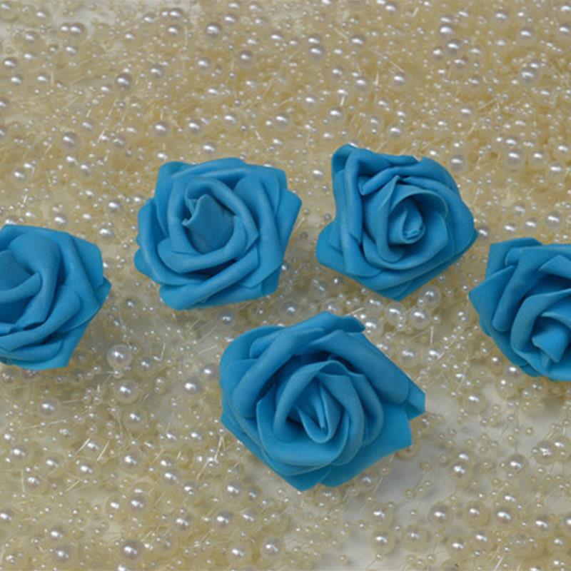 50x Wedding Fake Rose Artificial Foam Flower Party Head Décor Light Blue 50x Wedding Fake Rose Artificial Foam Flower Party Head Décor Light Blue