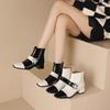 Fashion Booties European and American Style Chunky Heel Female Short Shoes Flower Autumn New In On Offer Trend 2025 Women's Ankle Boots