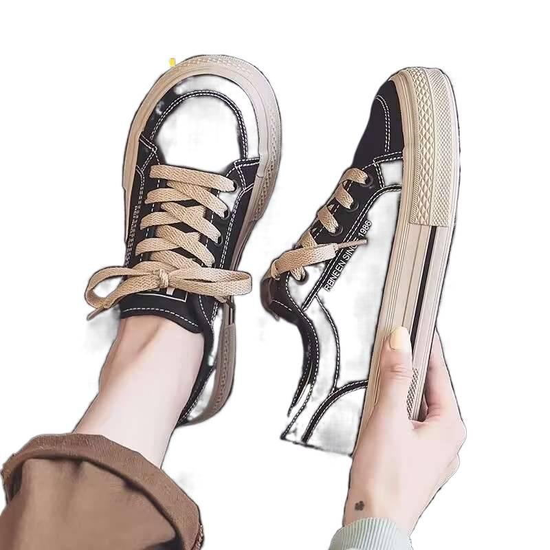 2025 summer casual versatile little white shoes black big head shoes autumn platform breathable board shoes large canvas shoes women