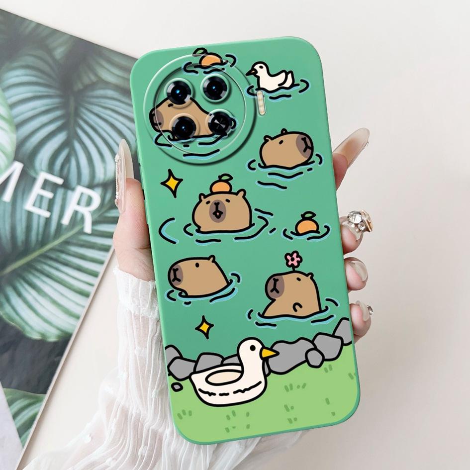 For Tecno Spark 20 Pro+ 2024 Case Fashion Flower Cactus Soft Liquid Silicone Lens Protective Cover on Spark 20 Pro Plus KJ7 Etui