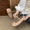 Korean version of ballet square head shallow mouth fairy with skirt shoes 2025 new autumn suede Mary Jane shoes