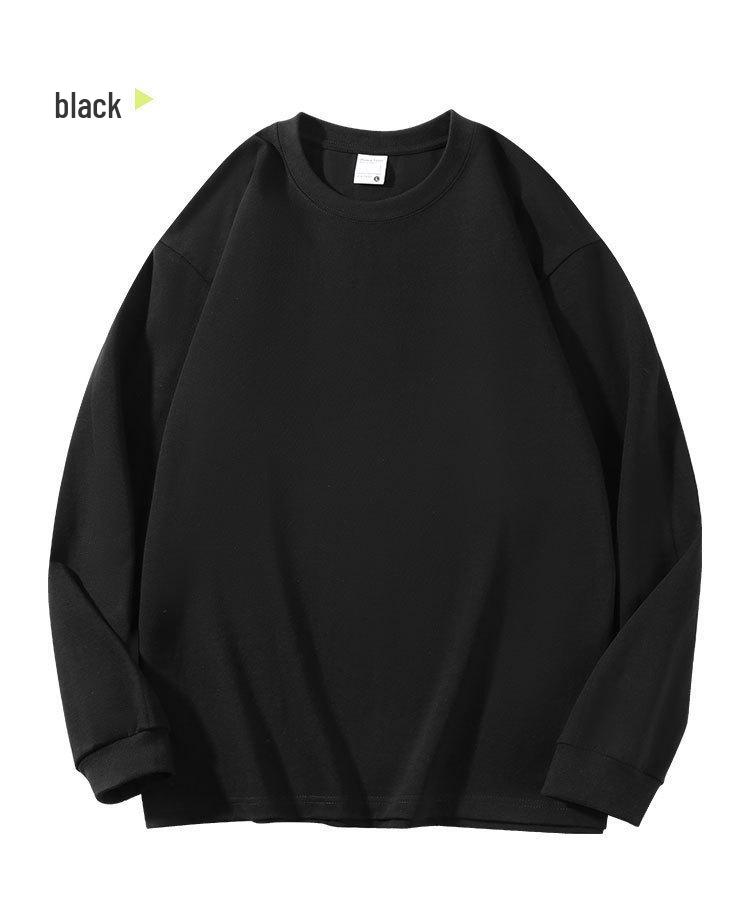 2025 Autumn/Winter American Style Long Sleeve Solid Color Teen Base Shirt