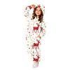 Children's Christmas Flannel Printed One-Piece Pajama Romper for Holiday Loungewear