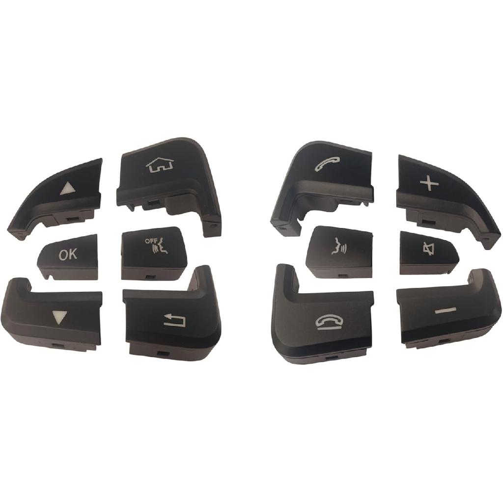 Car Steering Wheel Button Cover Replacement for Mercedes Benz C Class 2014-2018 GLC Class 2015- W205 W253 C180 C200 C300 GLC260 GLC300 Voice Audio