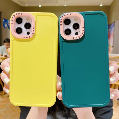 2 In 1 Lens Frame Silicone Phone Case For Iphone 13 12 11 14pro Max Xr Xs Max X 14pro 13 12 Shockproof Soft Candy Color Cover