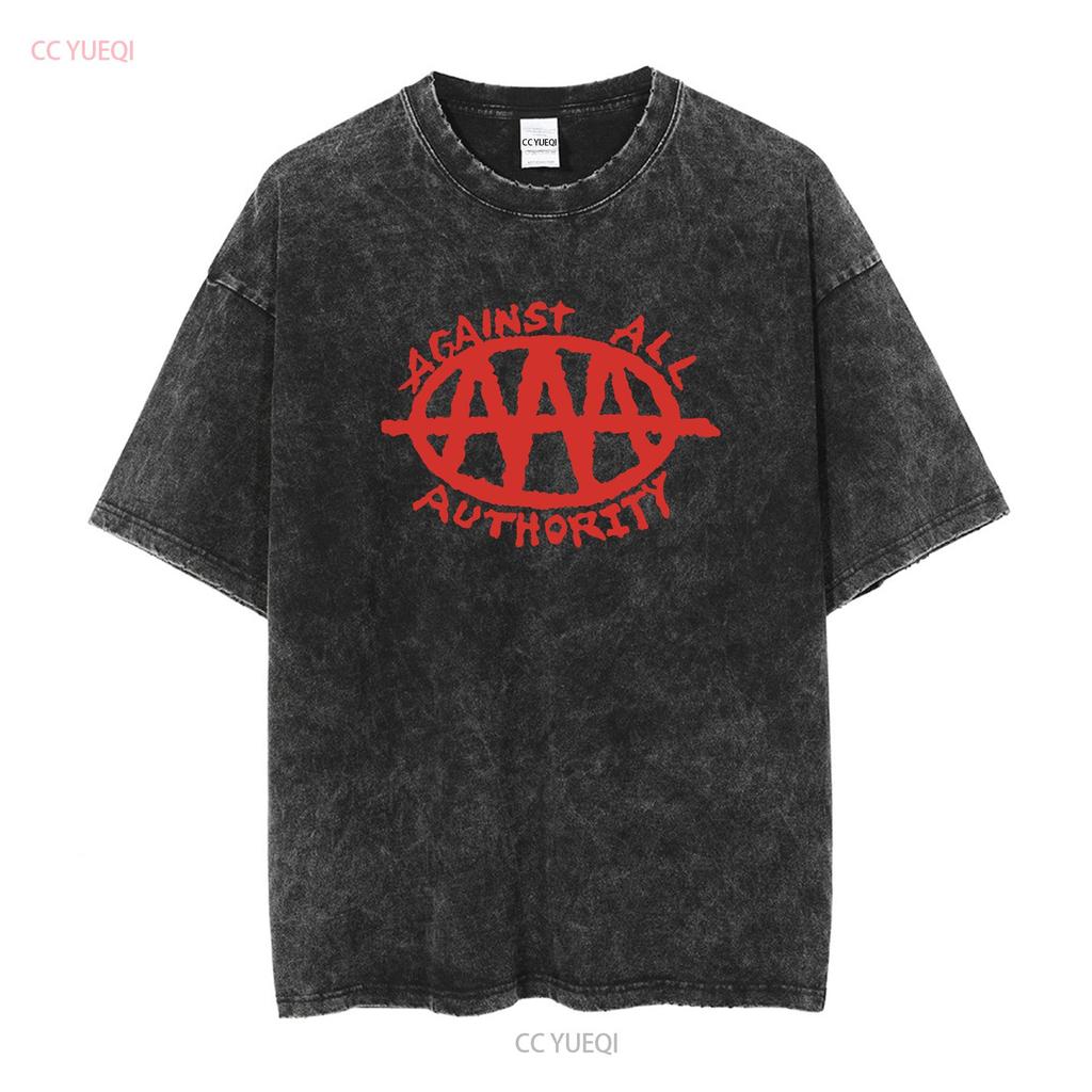 Against All Authority T Shirt Leftover Crack Subhumans MDC Dead Kennedys Crust Punk OI Long or Short Sleeves Vintage Washed
